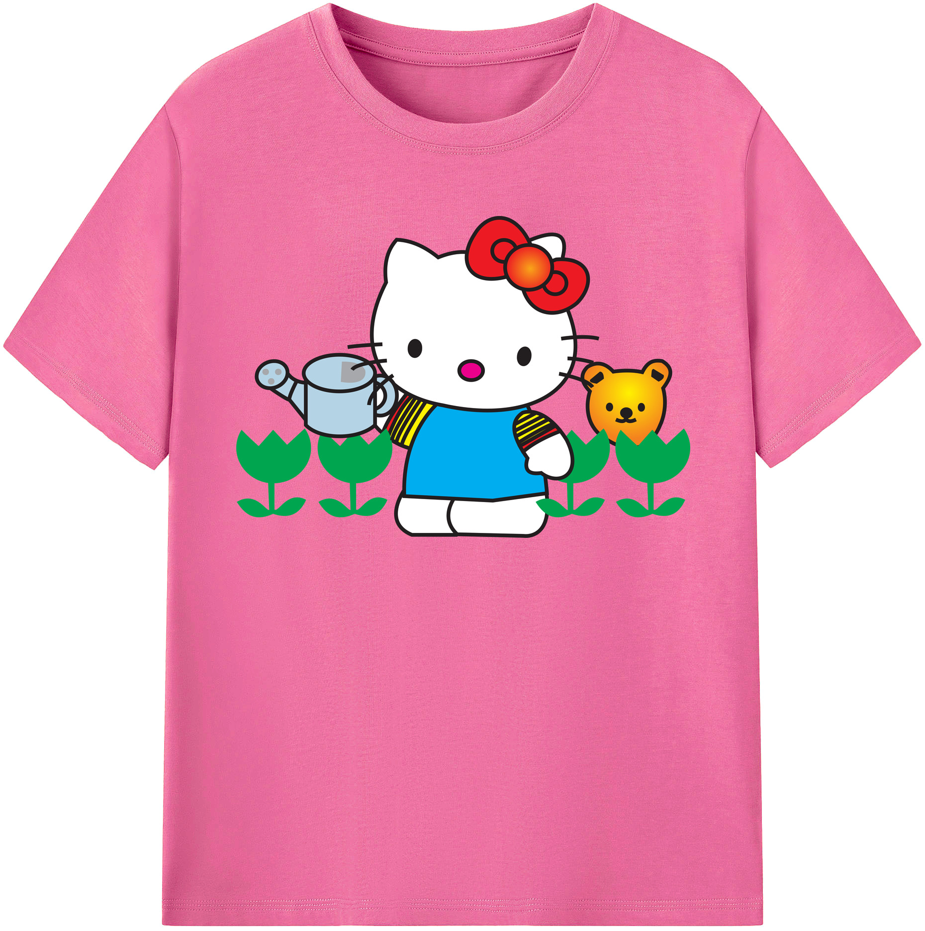 （画像用） Hello Kitty ハローキティ レディースカジュアルプリントTシャツ（綿100％）